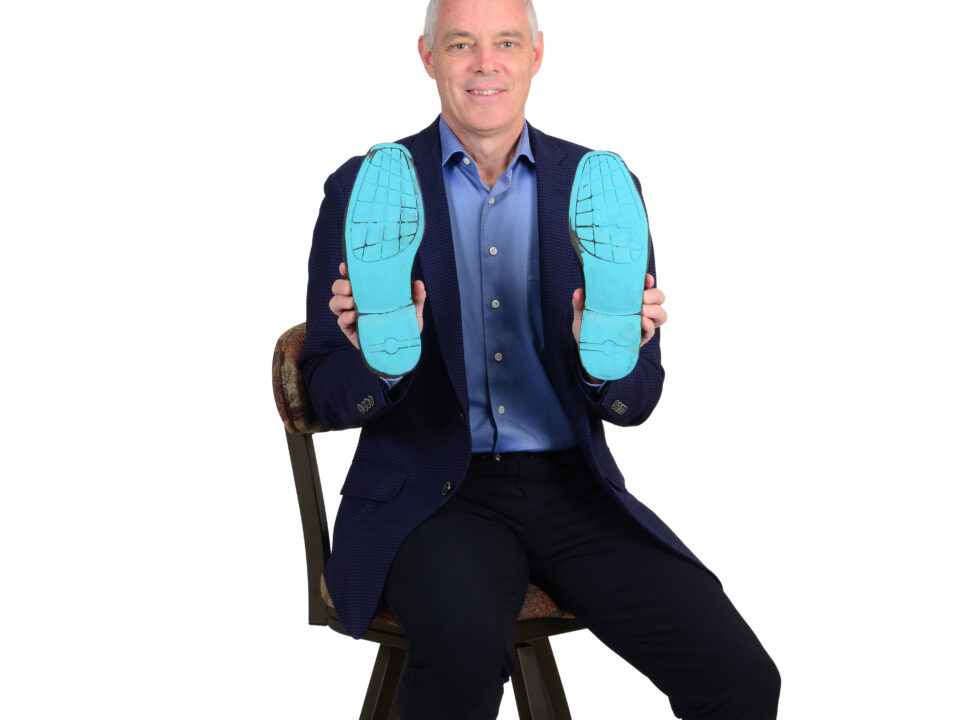 Jim Scott showing his sole