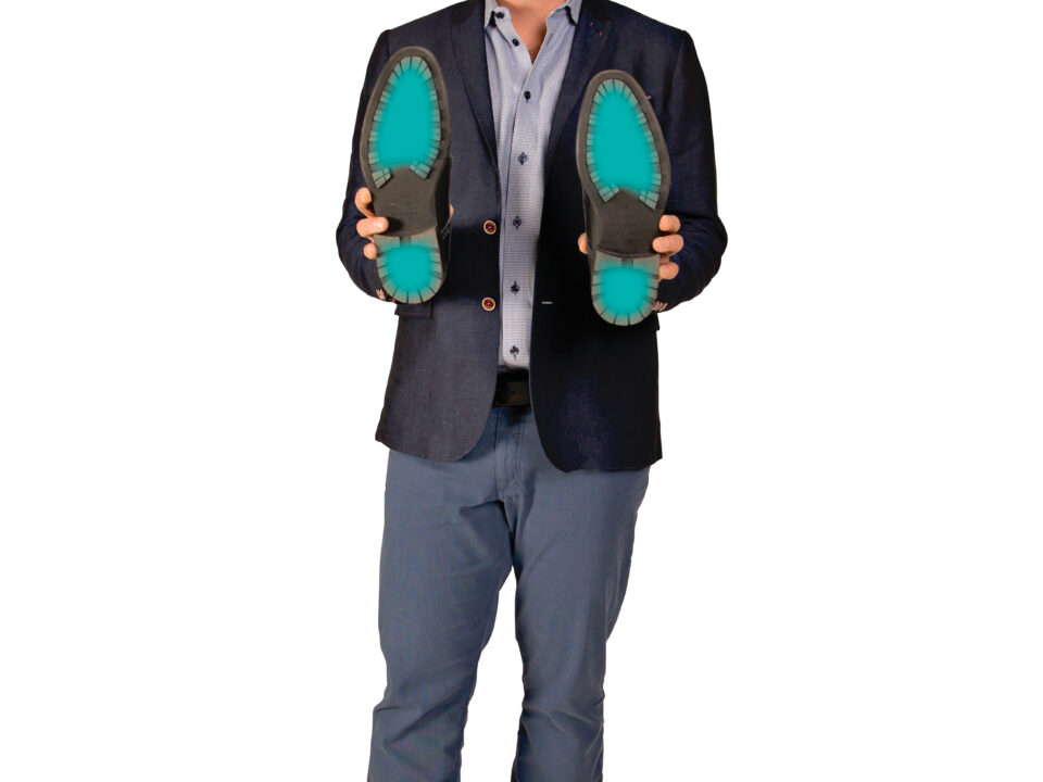 Jeff Casey showing his sole